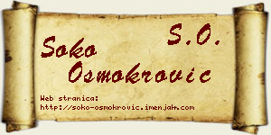 Soko Osmokrović vizit kartica